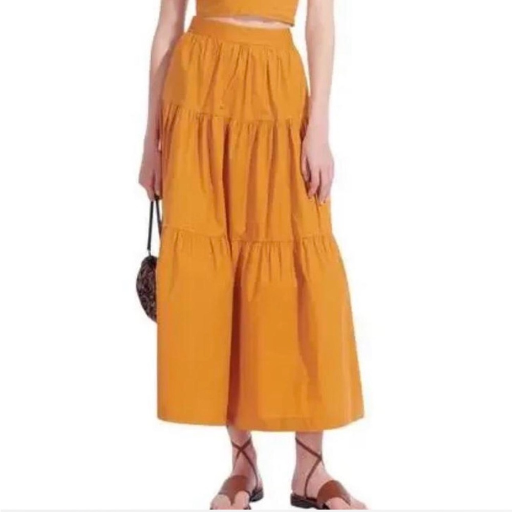 STAUD Mustard Midi Skirt
